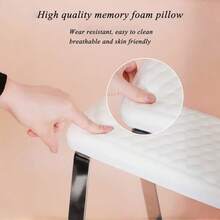 Carrito de pedal móvil para el cuidado de los pies - Carrito de spa para los pies con almohadilla de espuma de memoria, bandeja y ruedas, adecuado para salones. Carrito de spa para los pies: El carrito de spa para los pies está diseñado con una bandeja espaciosa y ruedas suaves, lo que lo hace conveniente para usar en salones, tiendas de uñas y baños del hogar. - Blanco - Ver 8