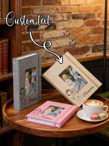 Album ảnh Ngày của Mẹ thiết kế riêng, bìa vải lanh trang nhã với cửa sổ đựng ảnh - Thích hợp làm quà tặng gia đình, đám cưới, kỷ niệm, sinh nhật, Halloween và Giáng sinh - Thiết kế tối giản hiện đại - Nhiều màu - Xem 3