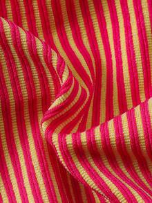 New Striped Knit Jacquard Special Fabric Cute Sexy Bow Bikini Set, Suitable For Party, Photo Shoot, Casual, Beach, All Seasons - Red - View 6