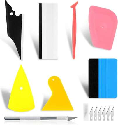 REGUICORP 8 PCS Car Window Tint Tools Kit, Professional Vinyl Wrap Tool, Complete Car Glass Protective Film Installation Set For Car Wrap, Colored Window Film, Wallpaper, Furniture