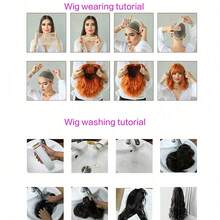 35.56 Cm Pink Wig With Bangs, Soft Curly Wave Fibre, Rose Cap, 130% Density, Unisex, All Ethnicities, Tanglon Silk, Full Headpiece, No Lace, Beauty & Personal Care, Hair Extensions & Accessories ﻿ - Multicolor - View 8