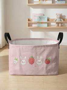 Giỏ đựng đồ giặt gấp gọn dung tích lớn, in họa tiết trái cây, tay cầm bằng gỗ, đa năng dùng cho phòng tắm, phòng trẻ em, đựng quần áo bẩn, đồ chơi và đồ dùng gia đình. - Nhiều màu - Xem 3