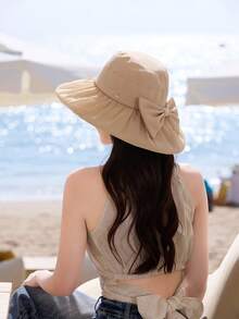 1pc Women's Casual Sun Hat, Large Brim Bucket Hat For Beach, Suitable For Outdoor Daily Use,Summer - Multicolor - View 8