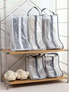 Tall Boot Storage Bag, Transparent Window Travel Shoe Cover, Home Organizer Bag, Dust-Proof - Multicolor - View 3