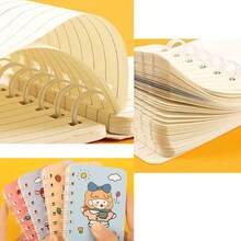 3/5/10本卡通线圈笔记本，卡通天气、宇宙、海底世界、花卉、季节主题口袋便签本，卡通笔记本，日记本，办公便签，学生日记本，返校礼物 - 彩色 - 查看 3