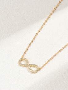 1件装无限符号8字母吊坠锁骨项链，女士节日礼物 - 金色 - 查看 3