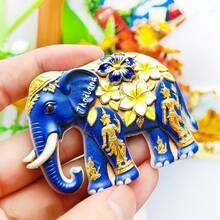 1/2pcs Resin Thailand Bangkok Pattaya Phuket Elephant, Grand Palace, Jade Buddha Temple Fridge Magnet, Tuk Tuk Car Landmark Souvenir, Meaningful Creative Gift Collection, Southeast Asia Thailand Trip Chiang Mai Hua Hin - Multicolor - View 27