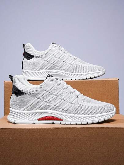 1双男女通用增高运动鞋，透气网面休闲鞋，防滑耐穿增高鞋，户外旅行鞋，超轻情侣步行鞋，舒适软底鞋，百搭日常休闲鞋，时尚鞋履