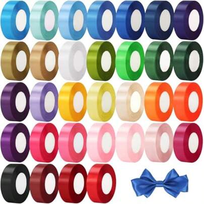 25 Yards/22.86m 1 Inch/2.5cm Single-Sided Satin Ribbon, Ideal For Gift Wrapping, Wedding Decor, DIY Bows, Bouquet Packaging, Etc.