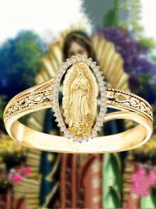 ZHIXUN 1pc Fashion Virgin Mary Ring, Ladies Ring Jewelry Gift For Ladies Religious Wedding Anniversary - Ring - View 1