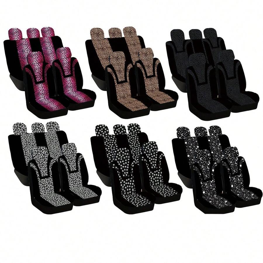 Leopard Print Patchwork Pattern Universal Car Seat Cover - Leopard Print Style - View 1