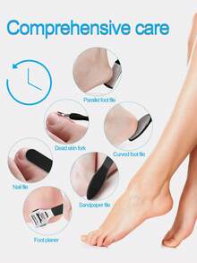 Bộ dụng cụ chăm sóc chân, bao gồm máy mài gót chân, dụng cụ loại bỏ chai sạn, dũa gót chân, dụng cụ làm móng, bộ dụng cụ spa tại nhà dành cho cả nam và nữ, dụng cụ mài gót chân bằng thép không gỉ, dụng cụ làm sạch chân, kìm cắt móng. - Màu xanh lam - Xem 6