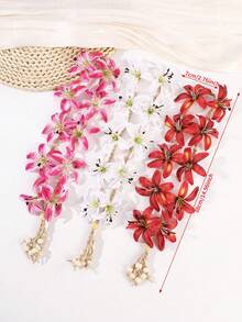 1pc Bohemian Tropical Imitation Flower Adjustable Headband, Women Hair Accessories - Multicolor - View 6