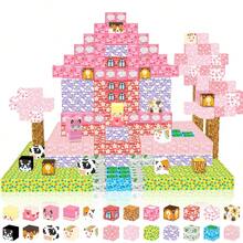 Herzförmige Ranch Magnetblöcke (80-280 Stücke), ideales Festivalgeschenk für Kinder ab 3 Jahren, rosa, in süßen Mehrfachgrößen erhältlich, süßes Spielzeug zum Bauen von Ranch-Szenen und Rollenspiel mit Tieren - Verschiedenfarbig - Übersicht 8