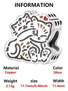 1pc Cute & Adorable Pet Series Snowman, Bear, Rabbit, Cat, Dog Beaded Bracelet/Necklace, Creative Daily Wear DIY Jewelry Gift - Multicolor - View 12