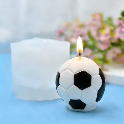 Sports Ball Shaped Candle Silicone Mold, DIY Handmade Gift, Decoration, Fragrance Stone, Durable And Flexible Material - Basketball, Football, Rugby, Volleyball, Tennis