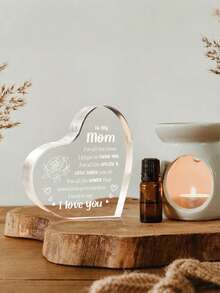 1pc Mom's Birthday Gift, "I Love You Mom" Acrylic Keepsake - Daughter/Son's Birthday Gift For Mom, Best Christmas/Mother's Day Present - Mother's Day Acrylic Transparent Heart - View 6