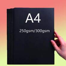 20张A4黑色卡纸，配艺术专用粗头马克笔，适用于在黑色卡纸上绘画、制作手工纸、摄影相册封面、手绘艺术画等。 - A4(8.26inx11.69in)-300gsm - 查看 8