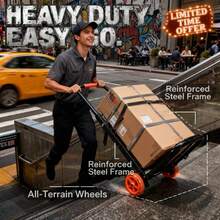 Heavy-Duty Folding Trolley, Equipped With Adjustable Buckles, Stair-Climbing Wheels, And A Portable Lifting Function, Features A Foldable Design Suitable For Carrying, Climbing Stairs, Shopping, And Transporting Goods. - Xem 3