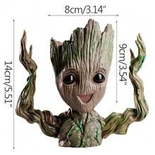 5cm Handmade Miniature Cartoon Groot Sculpture, Desktop Decor Craft, Home Office Display Ornament - M - View 19