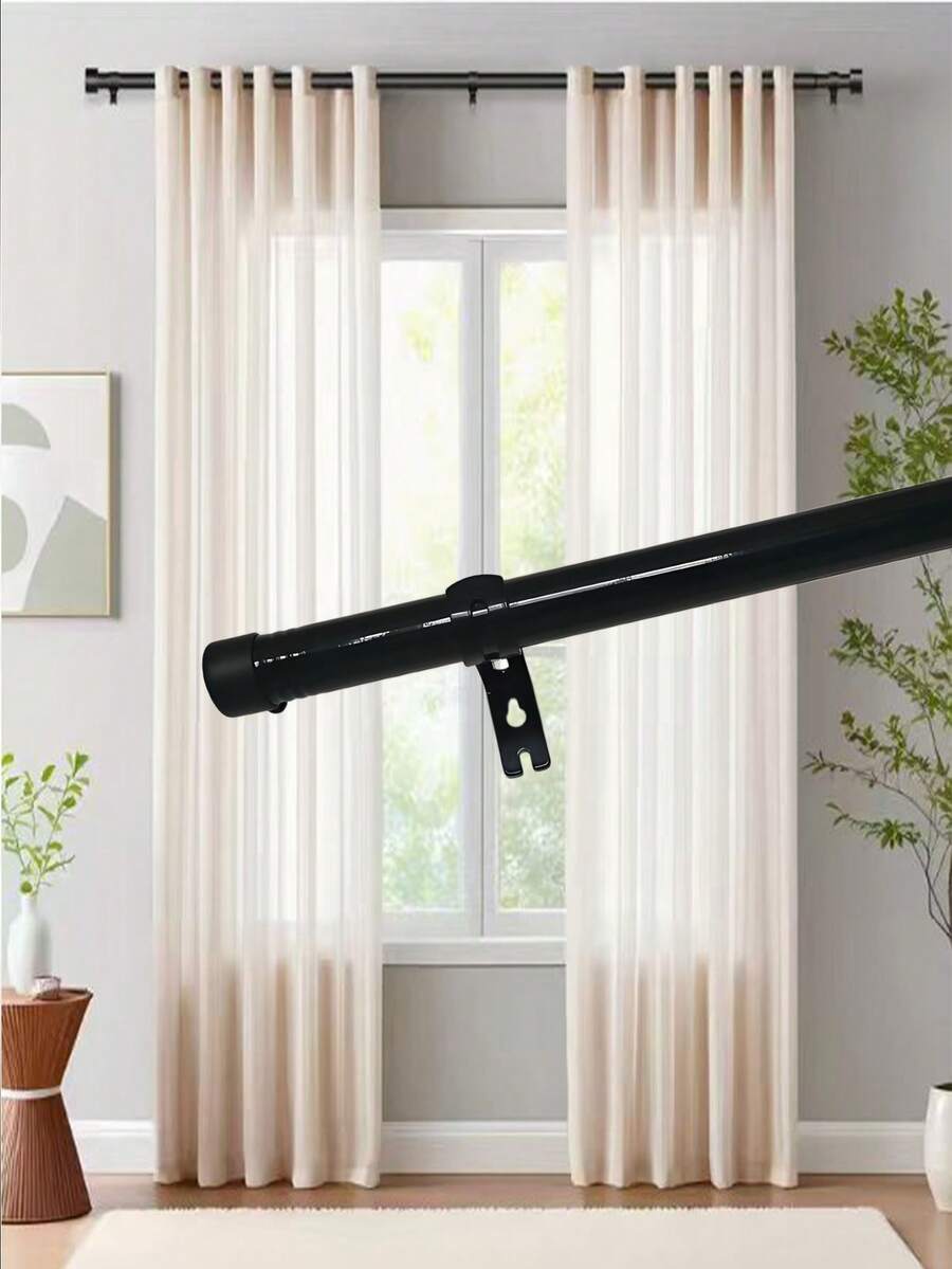 Micasa 优雅不锈钢窗帘杆，黑色 - 查看 1