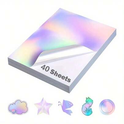 Laser Holographic Transfer Paper - Waterproof Printable Vinyl Material, Suitable For Custom Stickers And Handicrafts