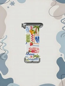 1條夏季海灘躺椅風柔軟彈性透氣舒適手環替換錶帶，適用於三星、榮耀智慧手錶38mm 40mm 41mm 42mm 46mm 45mm 44mm 49mm，適用於Apple Watch Ultra系列 SE/11/10/9/8/7/6/5/4/3/2/1，矽膠錶帶，男女通用，海灘度假假期禮物 - 彩色 - 查看 4