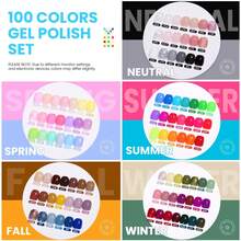BEETLES 110 PCS 100 Colors 5ML Gel Polish Kit  Nail Nook Gel Nail Polish Set -  Base Glossy Matte Glitter Top Coat Glitter Pearl Cat Eye White Red Pink Nude Uv Led Nails Easter Gift For Women - 100 Colors Infinite Inspiration Gift - 查看 2
