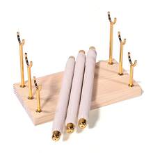 Giá trưng bày nhẫn ba tầng - Giá đựng trang sức bằng nhung có thể tháo rời, kiểu dáng sang trọng với hai đầu mạ vàng, thích hợp cho nhẫn cưới - Giá để cất giữ và sắp xếp đồ trang sức. - giá đỡ trưng bày nhẫn - Xem 4