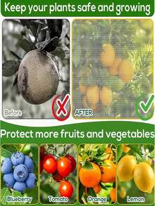 1 tấm lưới làm vườn có dây rút và khóa kéo - Bảo vệ cây trồng, trái cây, hoa và rau củ khỏi chim chóc - Chất liệu PE bền, màu trắng - Phiên bản có khóa kéo - Xem 4