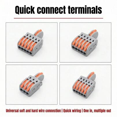 Assorted Quick Splice Wire Connectors, 1 Input 2/3/4/5 Output