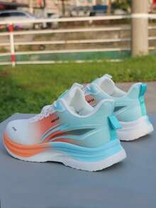 2026 New Men's Summer Breathable Mesh Sneakers, Non-Slip Running Shoes, Fashionable Lace-Up Casual Travel Shoes - White Orange - View 5