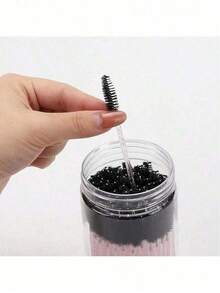 200/100/50/10pcs Mascara Brush, Mascara Eye Black Brush, Flexible Disposable Eyebrow Brush, Eyelash Extension Brush, Eyebrow Brush, Castor Oil Brush - Multicolor - View 3