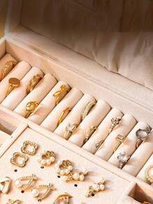 3-Layer High Capacity Locked Jewelry Box, Luxury Multi-Function Storage Container, Drawer Style Jewelry Organizer, Suitable For Storing Earrings, Rings, Watches, Necklaces, Bracelets, Holiday Gift - Multicolor - View 8