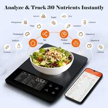 1pc Smart Digital Kitchen Scale | Glass Panel, 10kg/22lb Capacity, G/Oz Display, Nutrition Calculator And Free App, Supports Calorie And Macro Tracking, Portion Control, Meal Prep, Suitable For - Suitable For Healthy Eating And Fitness Tracking, Screen Displays Nutrition Information, Easy App Integration To Create Healthy Eating Plans, Kitchen Scale, Kitchen Weighing Scale, Kitchen Electronic Scale - Kitchen scales - View 5