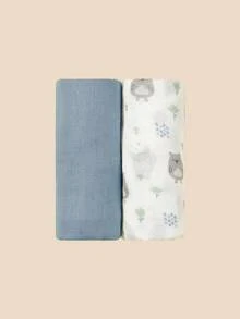 Set de 3 mantas de muselina para envolver bebés, transpirables y ligeras, certificadas Oeko-Tex para todas las estaciones - Multicolor - Ver 7