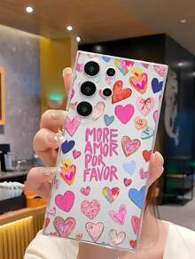 1个彩色爱心标语软壳手机壳，兼容华为、荣耀、Galaxy A04e/12/A13/A14/A34/A50/A52/A53/A54/S21/S22/S23/S24/S25/S25 Ultra/S25 FE/S26/S26 PLUS/S26 ULTRA/S26 EDGE、6A/7A/8A、12T/13T/15T/15T Pro，国际版，非国内版 - 無色 - 查看 4