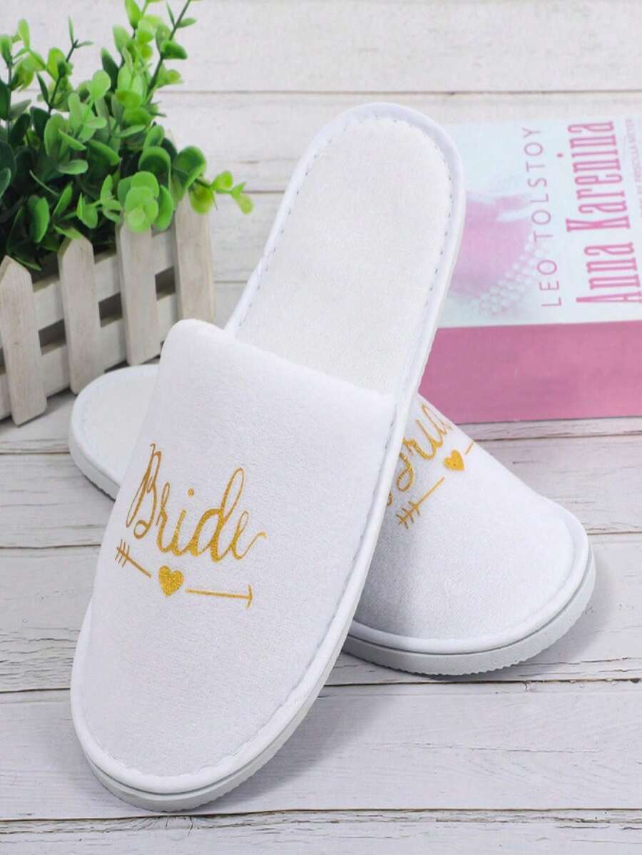 1 đôi dép dùng một lần cho cô dâu/phù dâu tại địa điểm tổ chức đám cưới, khách sạn, tiệc cưới, phụ kiện du lịch cho tiệc cưới. - Trắng - Xem 1