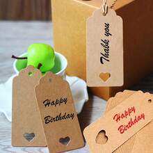 10-300pcs Blank Kraft Paper Tags, DIY Handmade Heart Hollow Gift Tags With Jute Twine, Suitable For Wedding Party Decoration, Candy Box Packaging, Gift Tags, Message Cards - Multicolor - View 8