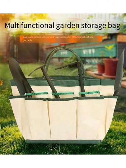 多功能大容量牛津布园艺工具包，便携耐用，可收纳铲子和家用工具，方便的园艺工具收纳整理包