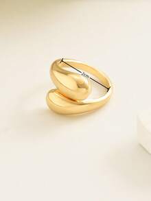 1 pieza Anillo abierto de diseño único y exagerado con arco, adecuado para el uso diario de las mujeres - Dorado - Ver 5