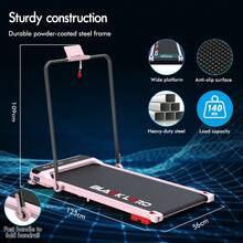 BLACK LORD Walking Pad, Treadmill For Home, LED Display, Running Machine With 2-Level Incline, 140KG Capacity, No Assembly - Pink - View 9