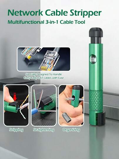 1pc Pen Type Network Cable Stripper & Splitter Tool - Professional ABS Plastic Multi-Function Straightener For Cat5/6/7/8 & RJ45, Portable Easy-To-Use Crimper For Network Installation, IT Maintenance & DIY Projects