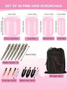 50pcs Self-Adhesive Hair Curling Roller & Clip Set With 24 Hair Curlers Self Grip Holding Rollers And 24Duckbill Clips Hair Rollers With Hair Roller Clips And 1pc Gift Box,1pccn Massage Comb Salon Hairdressing Curlers,DIY Hair Styles - Multicolor - View 5