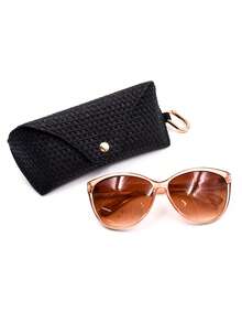 1个PP编织草编纹理软眼镜盒带挂钩眼镜保护套配件 - 彩色 - 查看 2