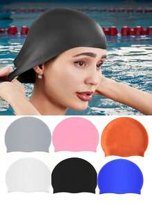 1pc Silicone Swimming Cap, Waterproof & Warm, Suitable For Indoor/Outdoor Swimming Pool And Beach, Best Seller In 2026 - Swimming Cap - View 4