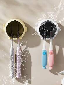 1个牙刷架，创意可爱宇航员造型防水浴室壁挂式牙刷收纳架，精美浴室收纳架，圣诞/新年礼物，学习用品 - 彩色 - 查看 4