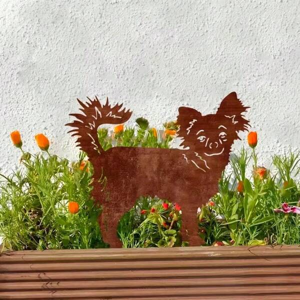 1pc Acrylic Dog Garden Stake - Renaissance Style, Suitable For Balcony, Lawn And Yard Decor, Natural Outdoor Art, Dog Yard Stake