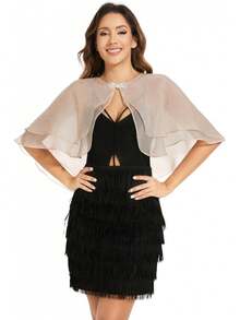 Women's Sheer  Shawls And Wraps For Evening Dresses Soft Wedding Cape Lightweight Bridesmaid Scarves Cover Up - 香檳色 - 查看 1