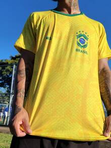Brazil Limited Edition Men's DryFit Football Style Streetwear Shirt - MOD 6 - Ver 5